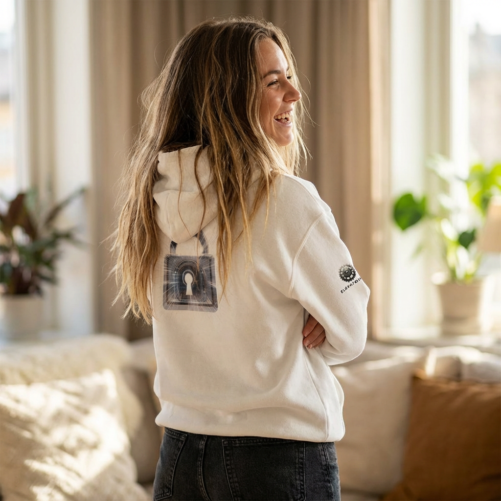 “Source Lock” Hoodie Sweatshirt- Sleeve Print Affirmation