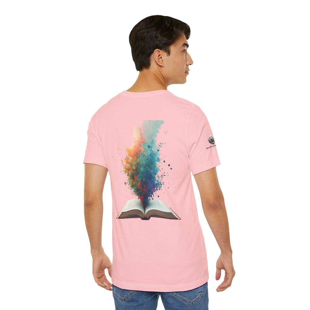 Next Chapter affirmation tee | Graphic open book back, inspirational sleeve text