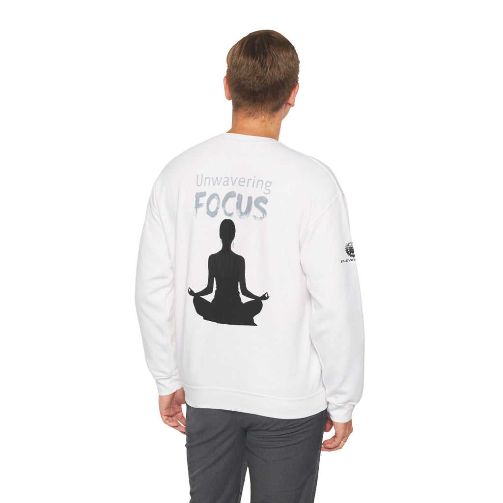 “Unwavering Focus” Crewneck Sweatshirt- Sleeve Print Affirmation