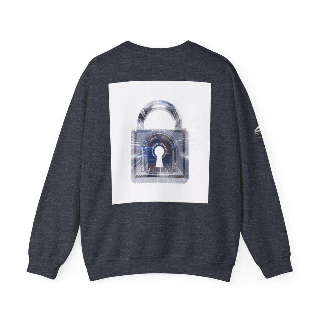 “Source Lock” Crewneck Sweatshirt- Sleeve Print Affirmation