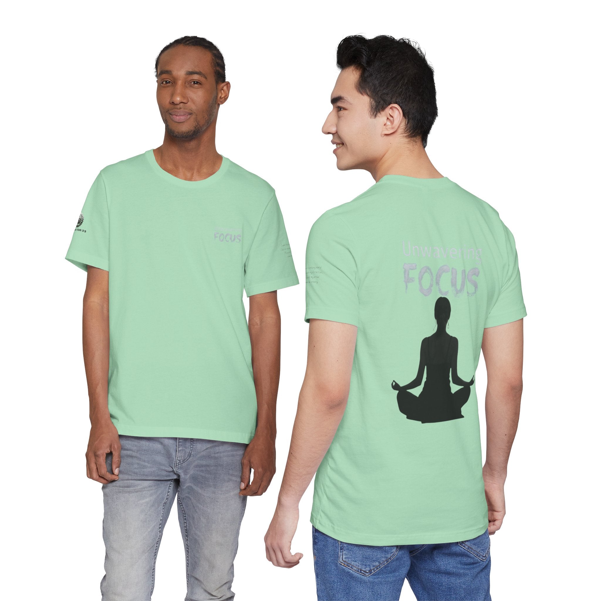 Unwavering Focus Tee — Affirmation Sleeve Graphic T-Shirt