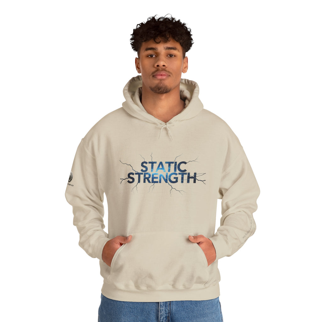 “Static Strength” Hoodie Sweatshirt- Sleeve Print Affirmation