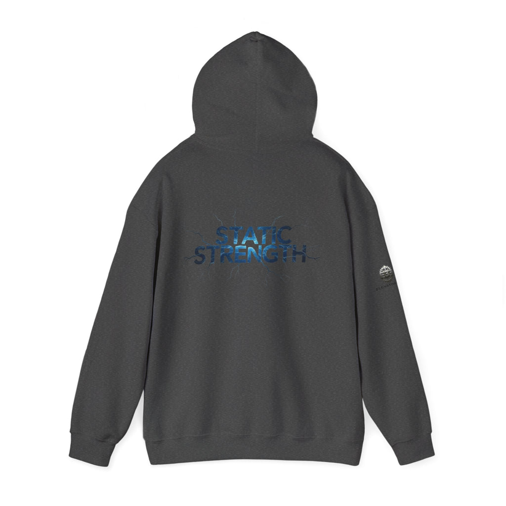 “Static Strength” Hoodie Sweatshirt- Sleeve Print Affirmation