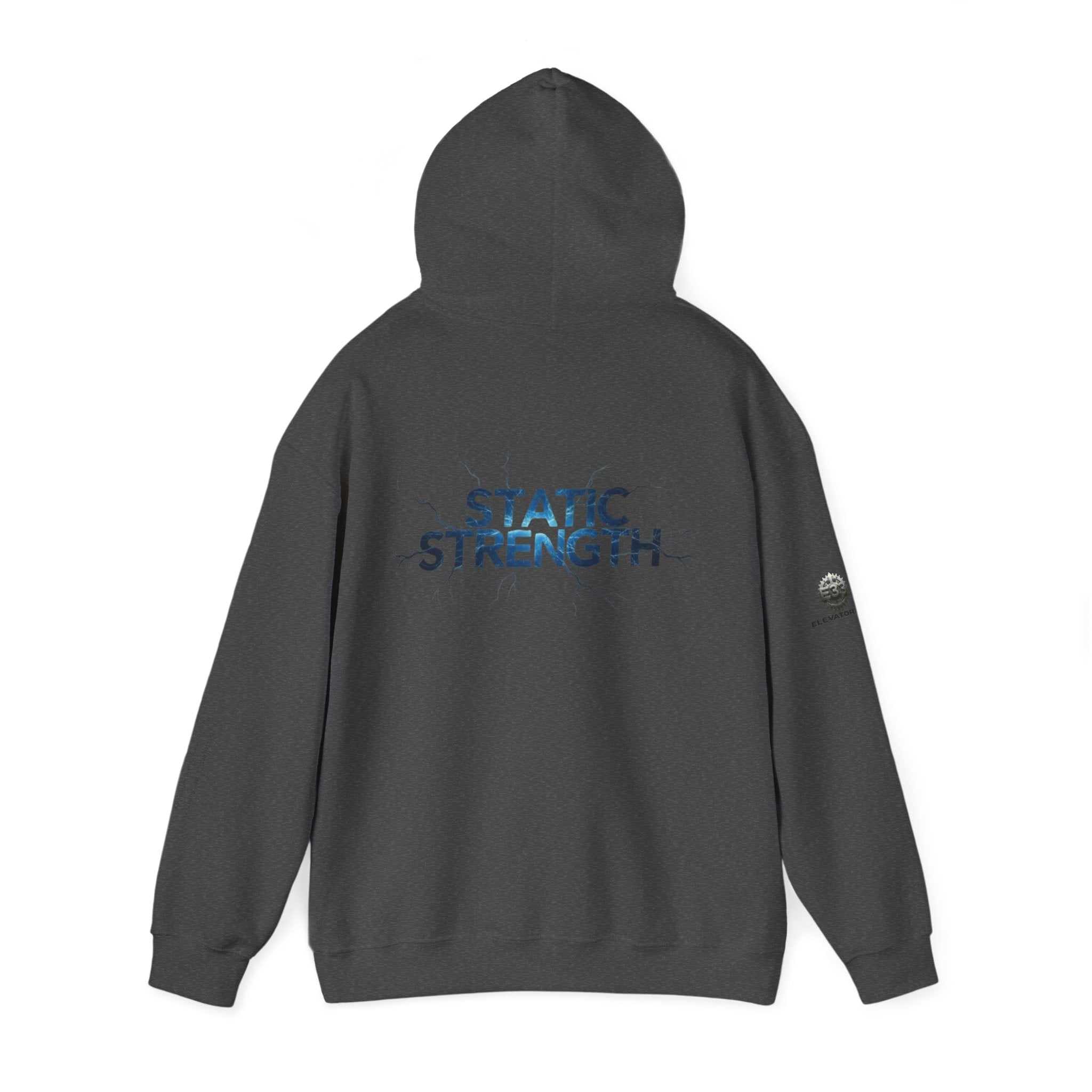 “Static Strength” Hoodie Sweatshirt- Sleeve Print Affirmation