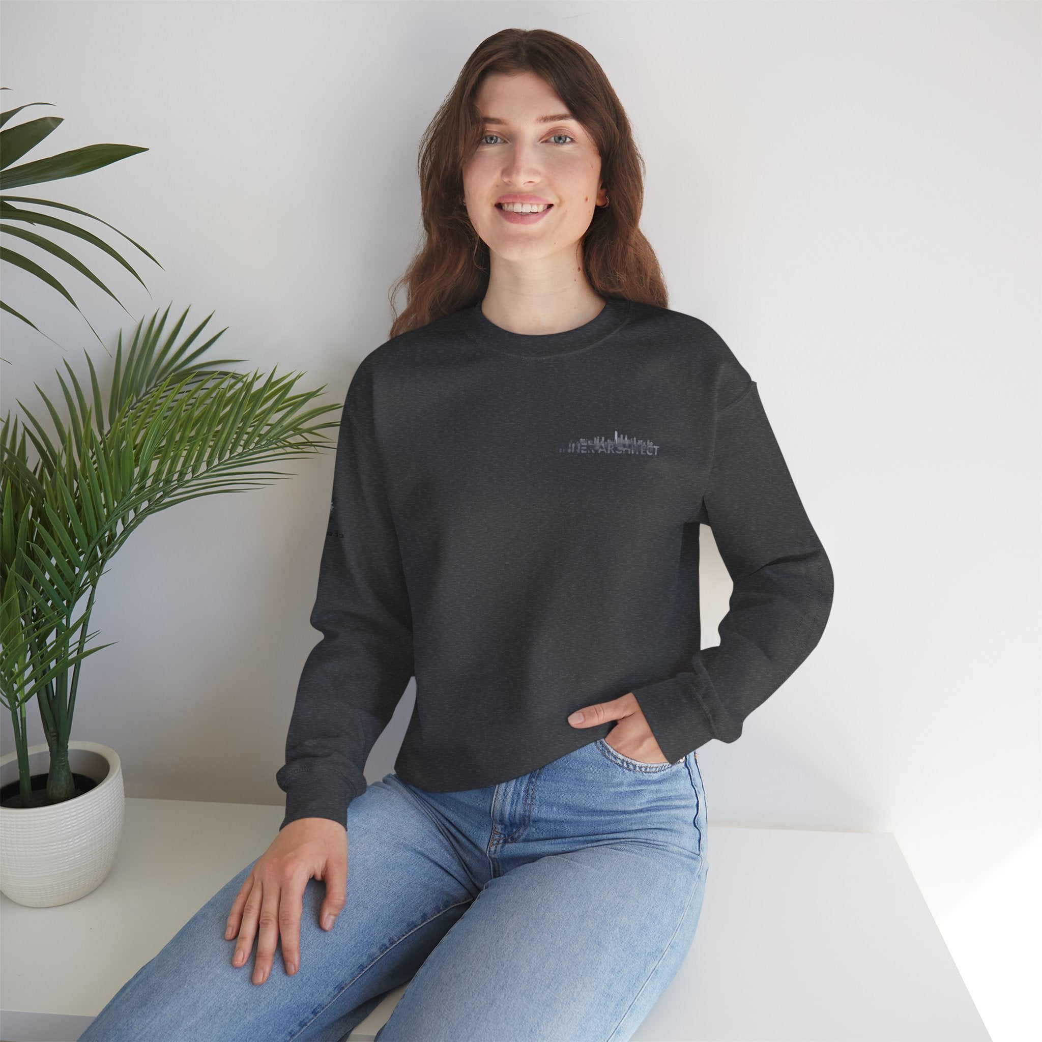 "Inner Architect" Crewneck Sweatshirt- Sleeve Printed Affirmation