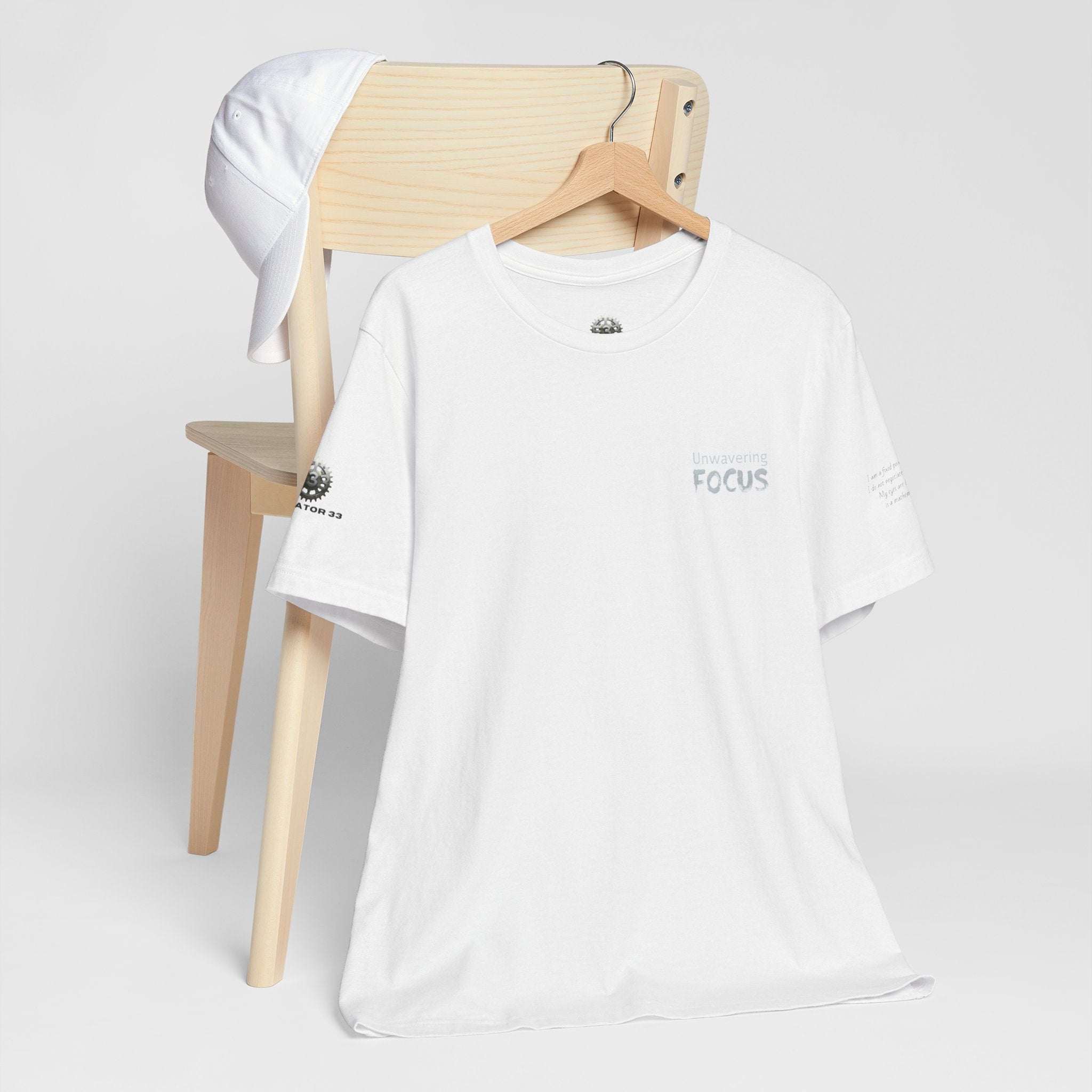 Unwavering Focus Tee — Affirmation Sleeve Graphic T-Shirt