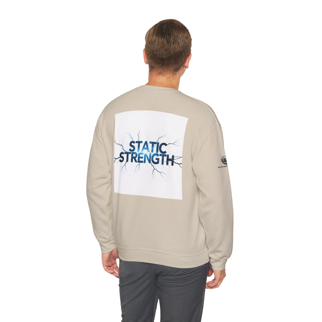 “Static Strength” Crewneck Sweatshirt- Sleeve Print Affirmation