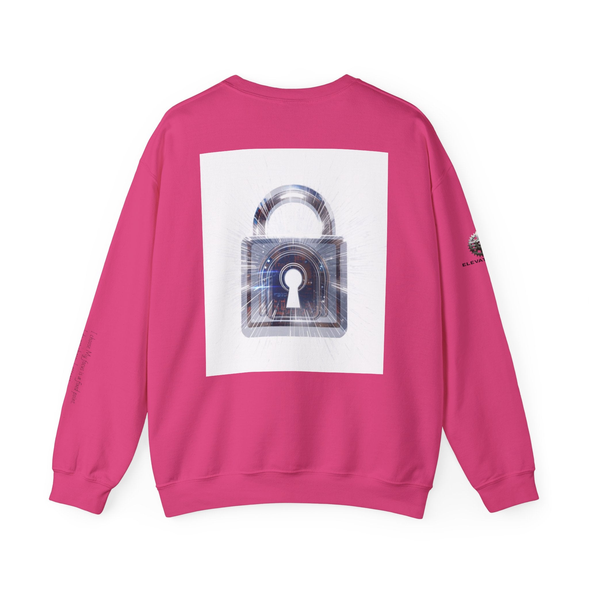 “Source Lock” Crewneck Sweatshirt- Sleeve Print Affirmation