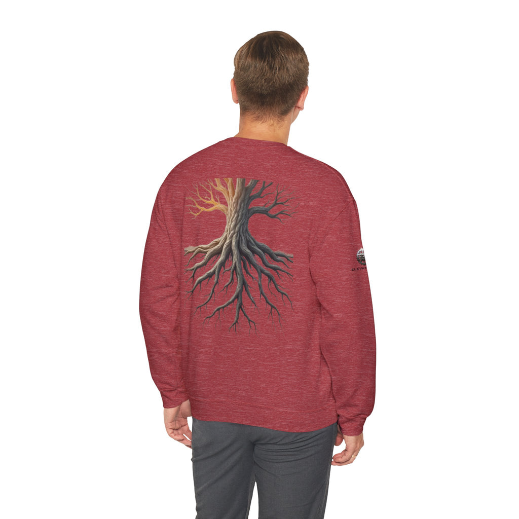 "Solid Roots" Crewneck - Heavyweight Sleeve Print Sweatshirt