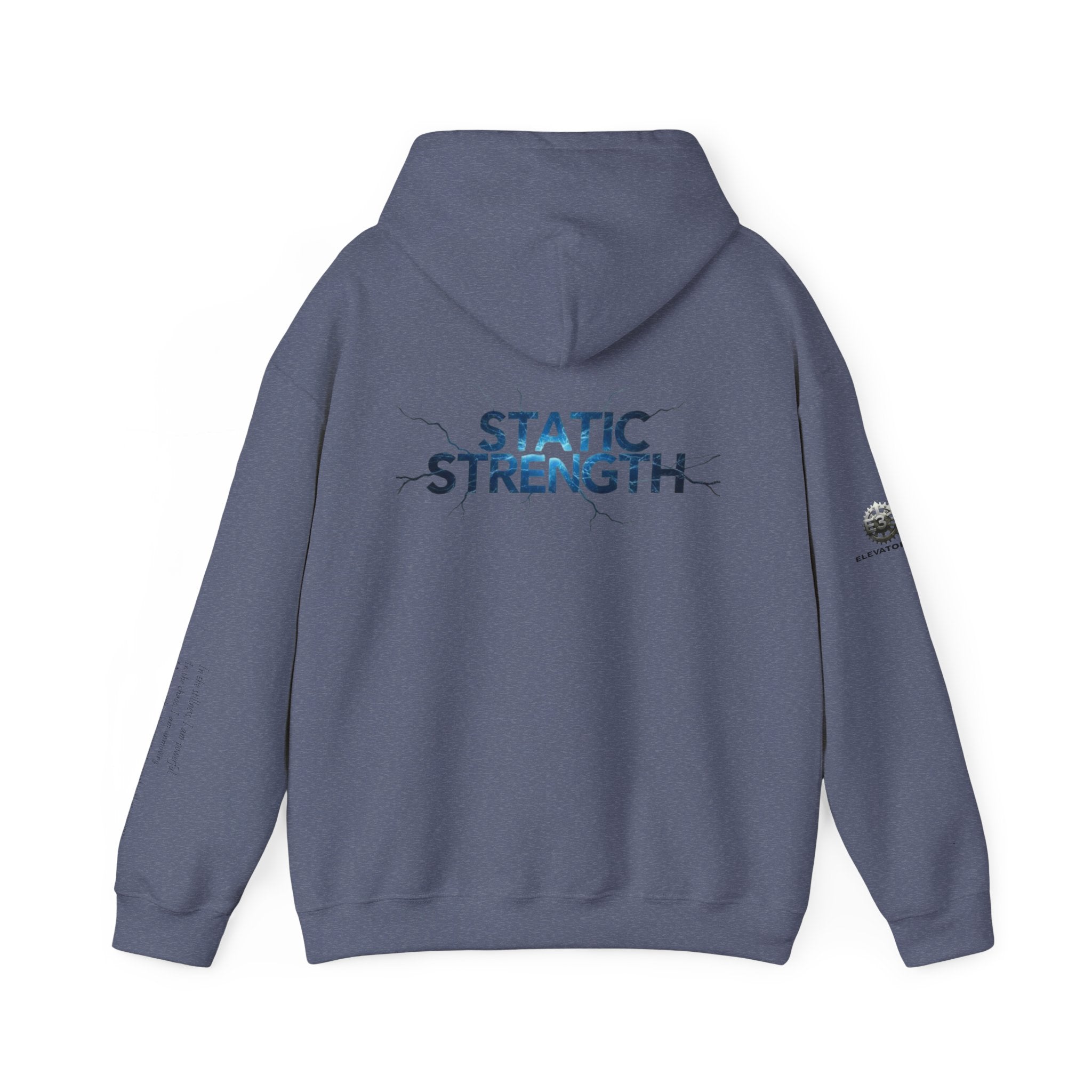“Static Strength” Hoodie Sweatshirt- Sleeve Print Affirmation