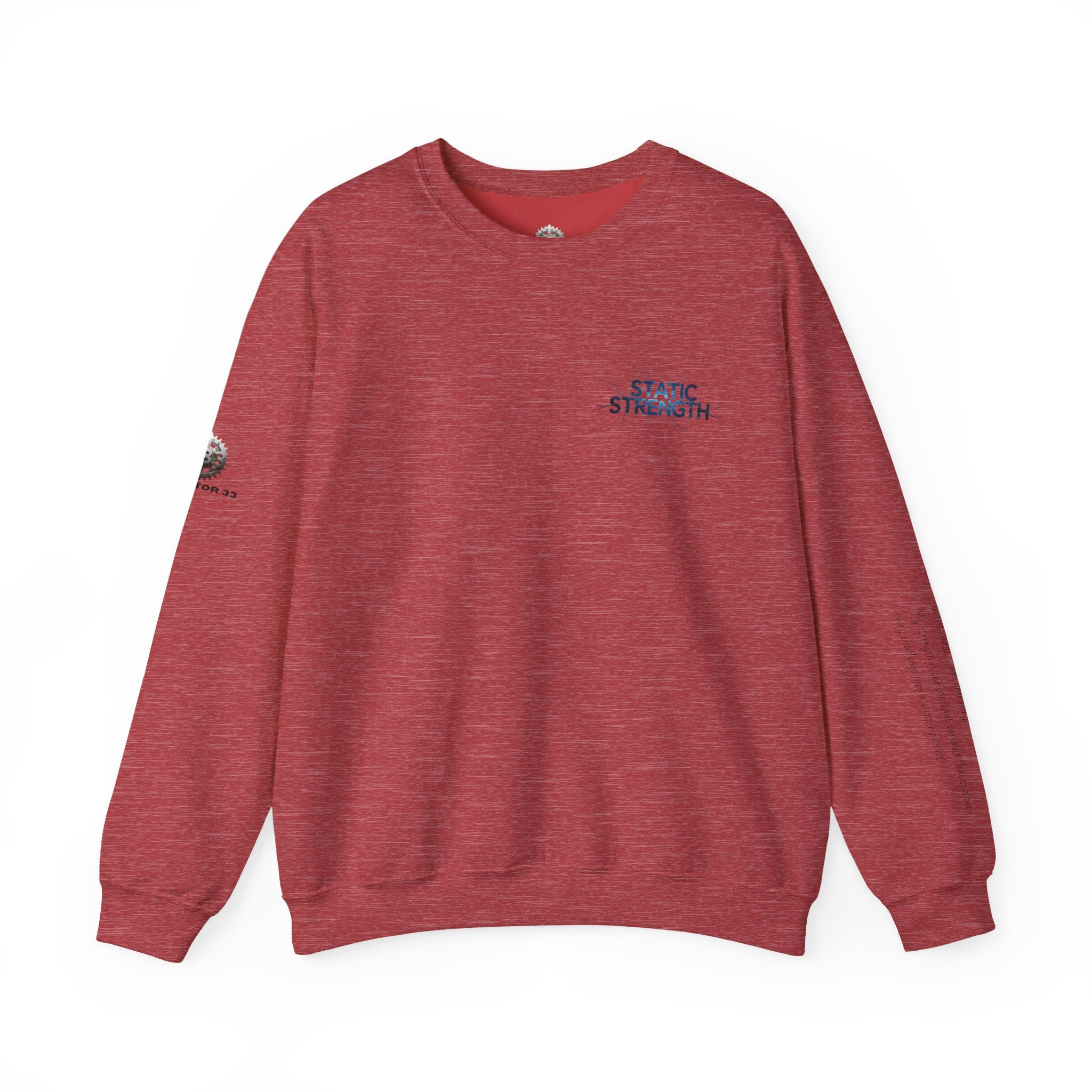 “Static Strength” Crewneck Sweatshirt- Sleeve Print Affirmation