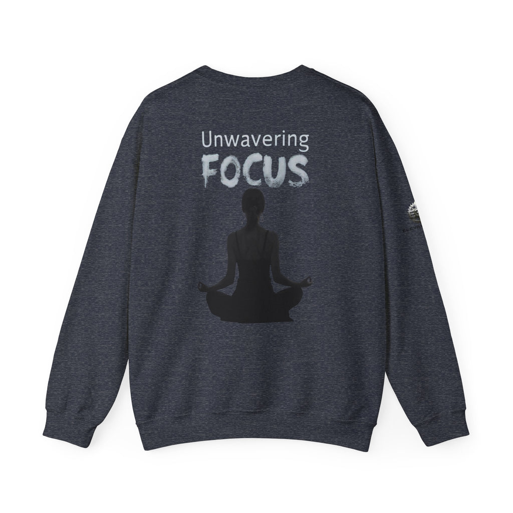 “Unwavering Focus” Crewneck Sweatshirt- Sleeve Print Affirmation