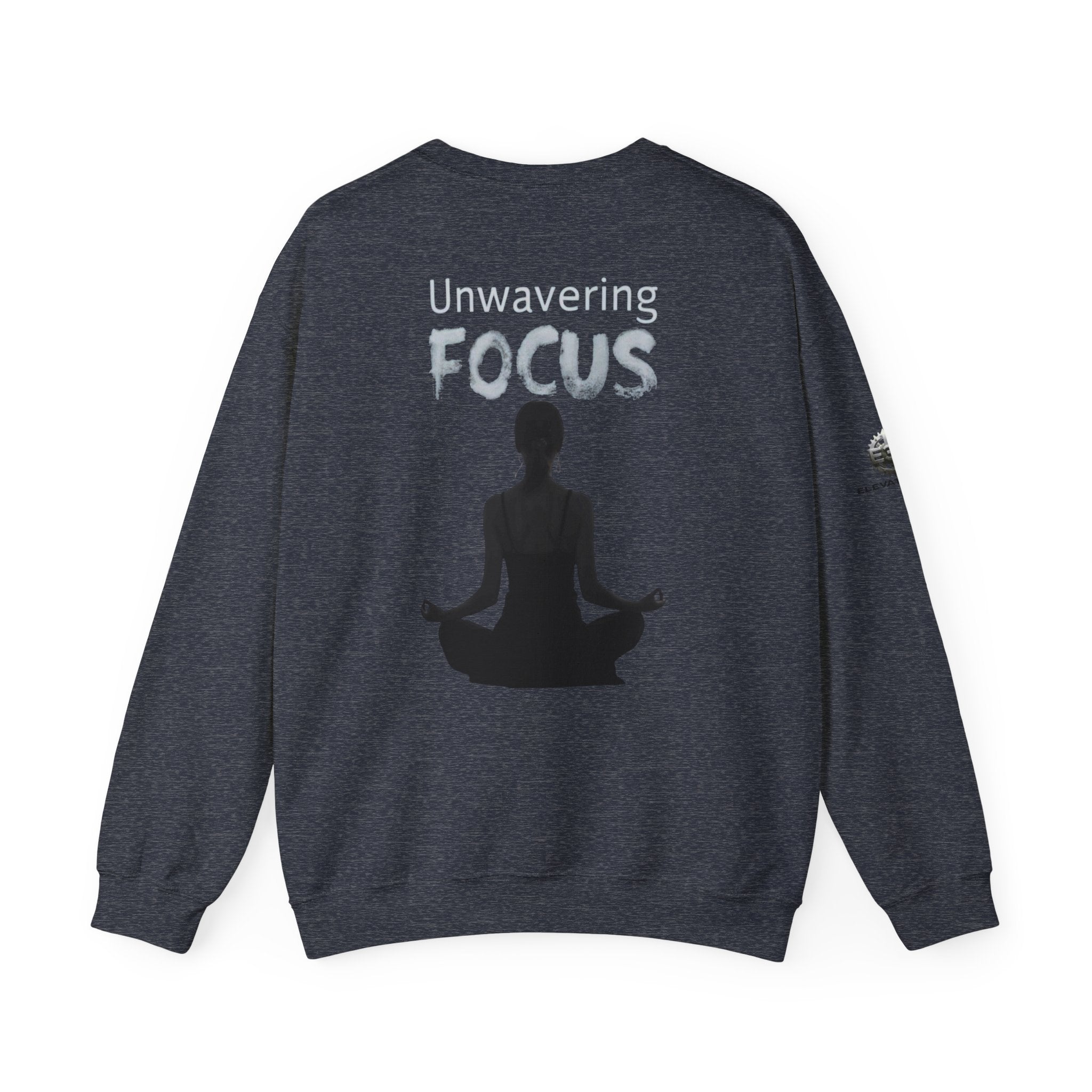 “Unwavering Focus” Crewneck Sweatshirt- Sleeve Print Affirmation