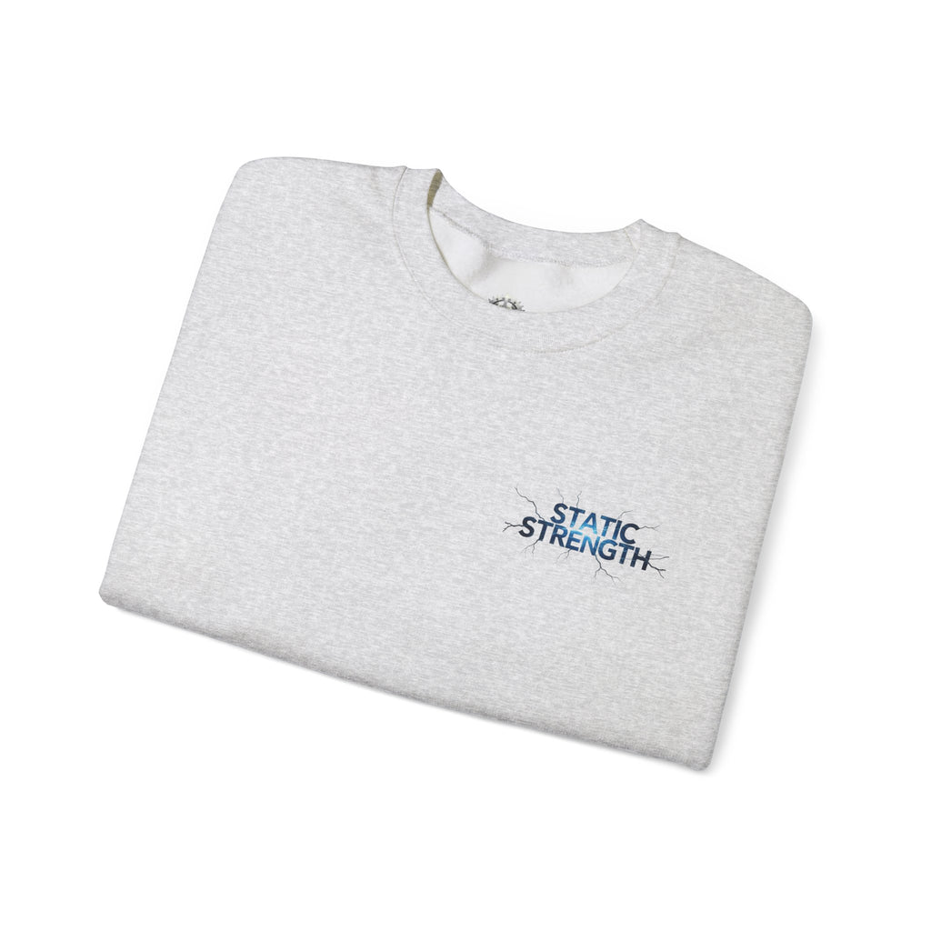 “Static Strength” Crewneck Sweatshirt- Sleeve Print Affirmation