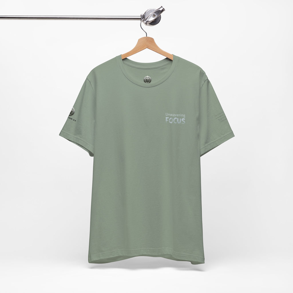 Unwavering Focus Tee — Affirmation Sleeve Graphic T-Shirt