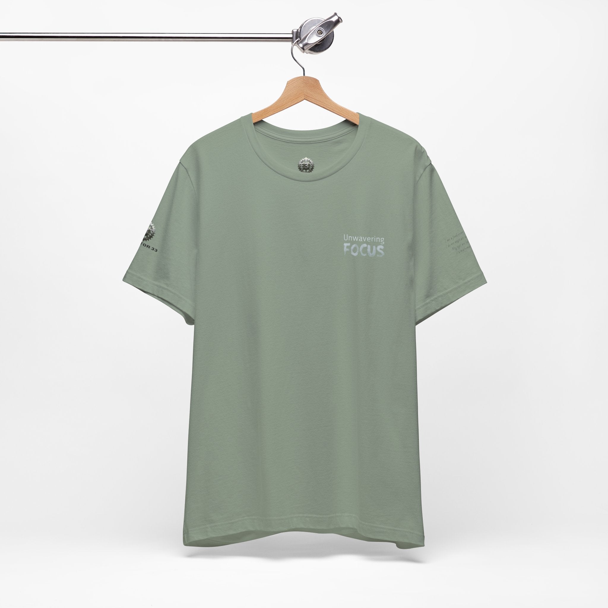 Unwavering Focus Tee — Affirmation Sleeve Graphic T-Shirt
