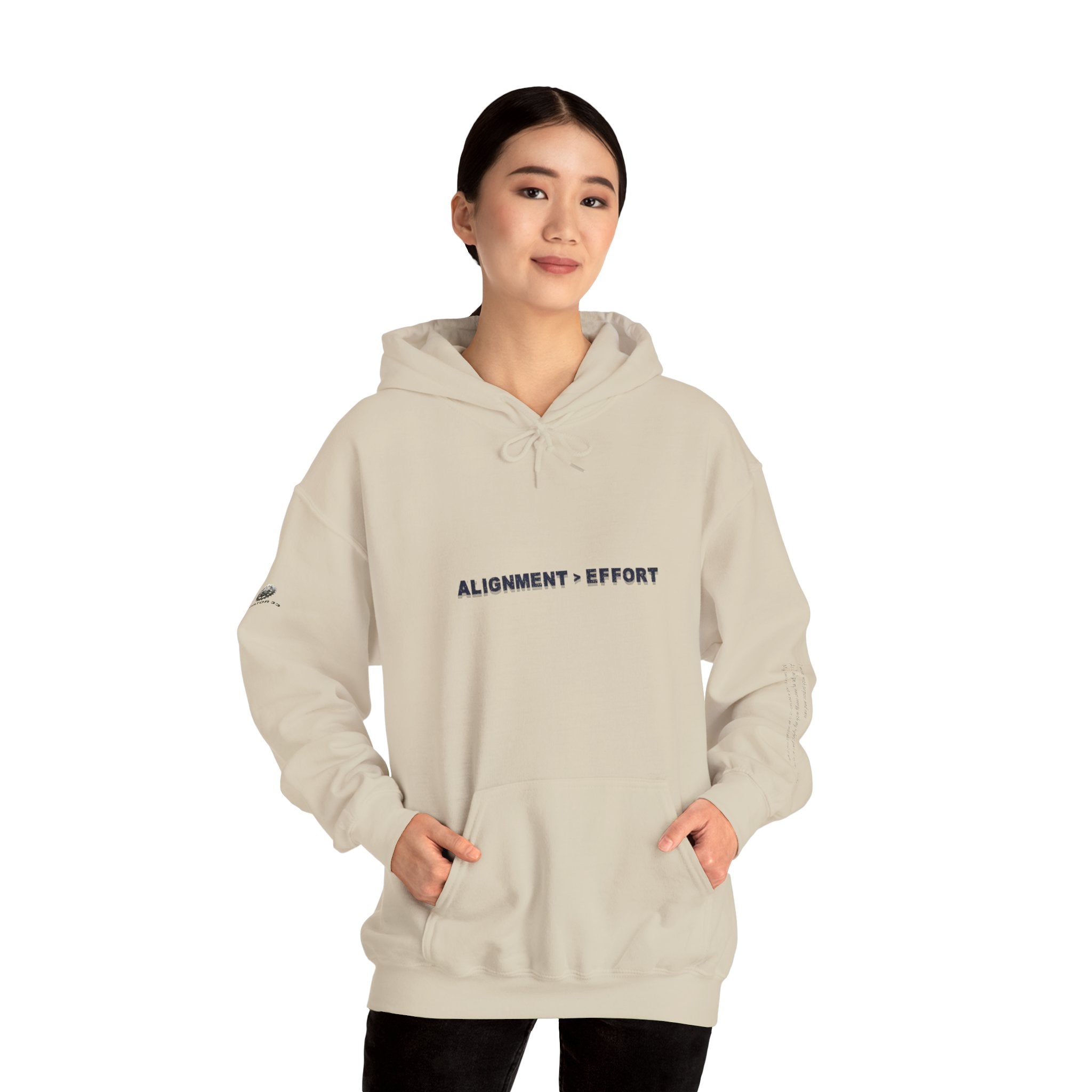 “Alignment > Effort” Hoodie - Sleeve Print Affirmation