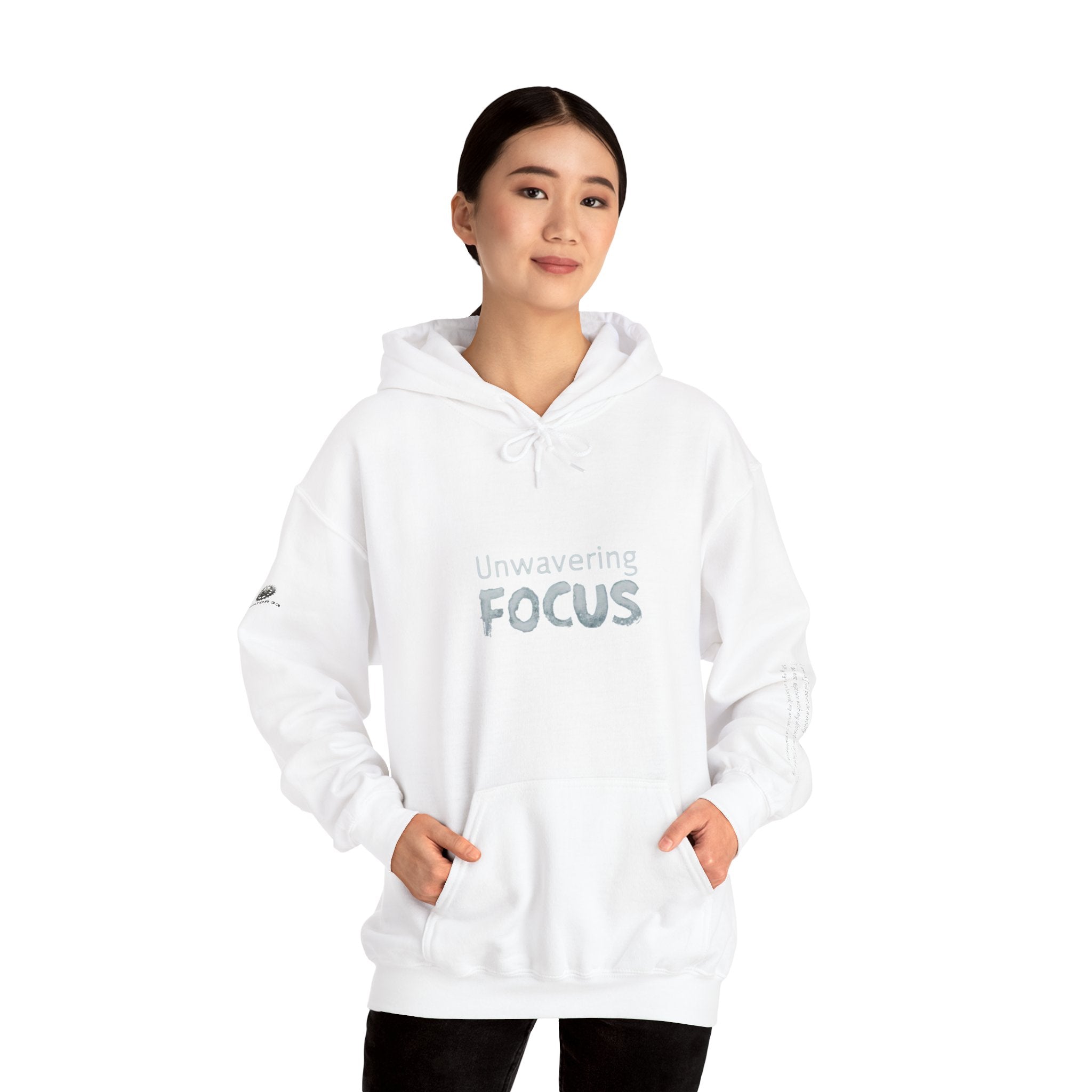 “Unwavering Focus” Hoodie- Sleeve Print Affirmation