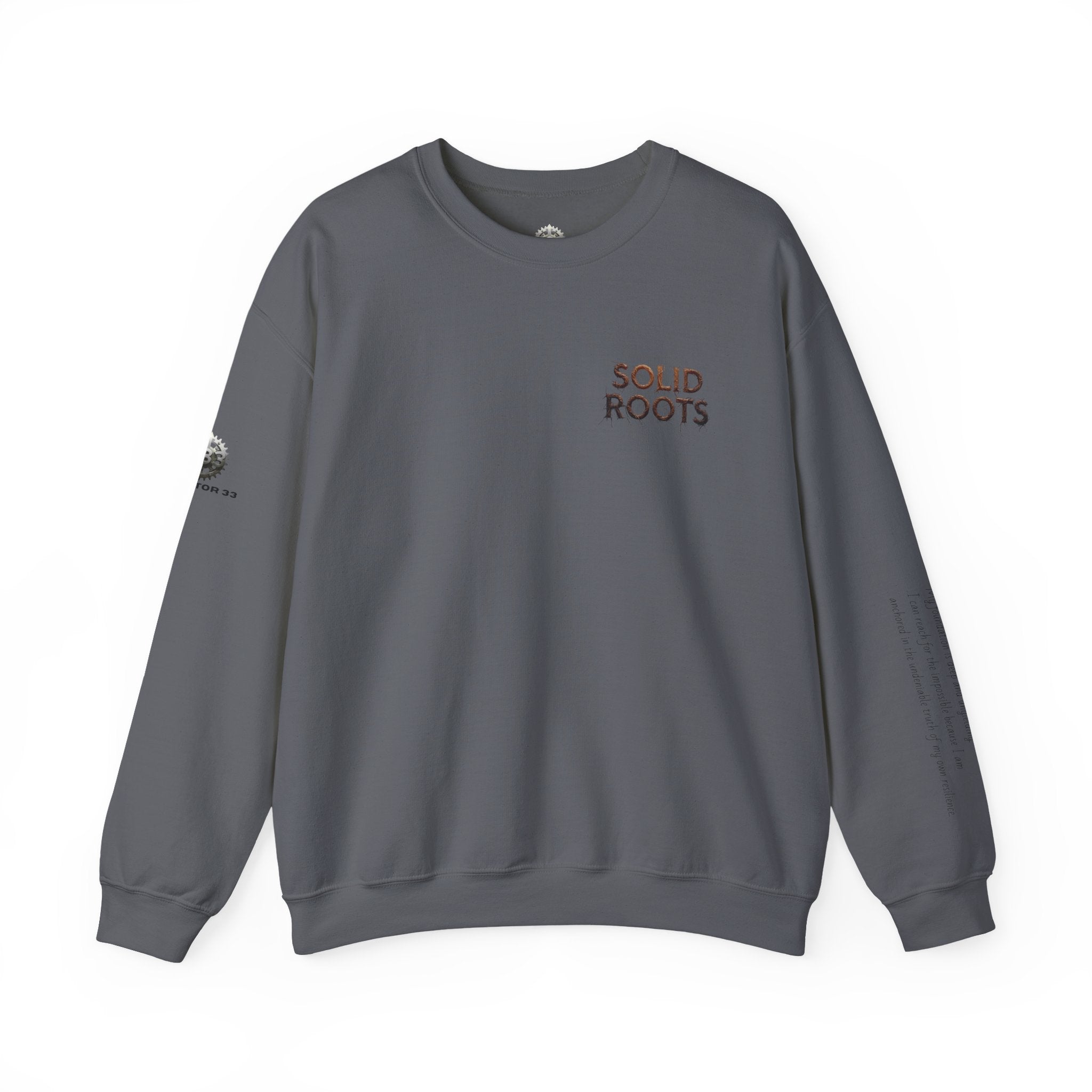 "Solid Roots" Crewneck - Heavyweight Sleeve Print Sweatshirt