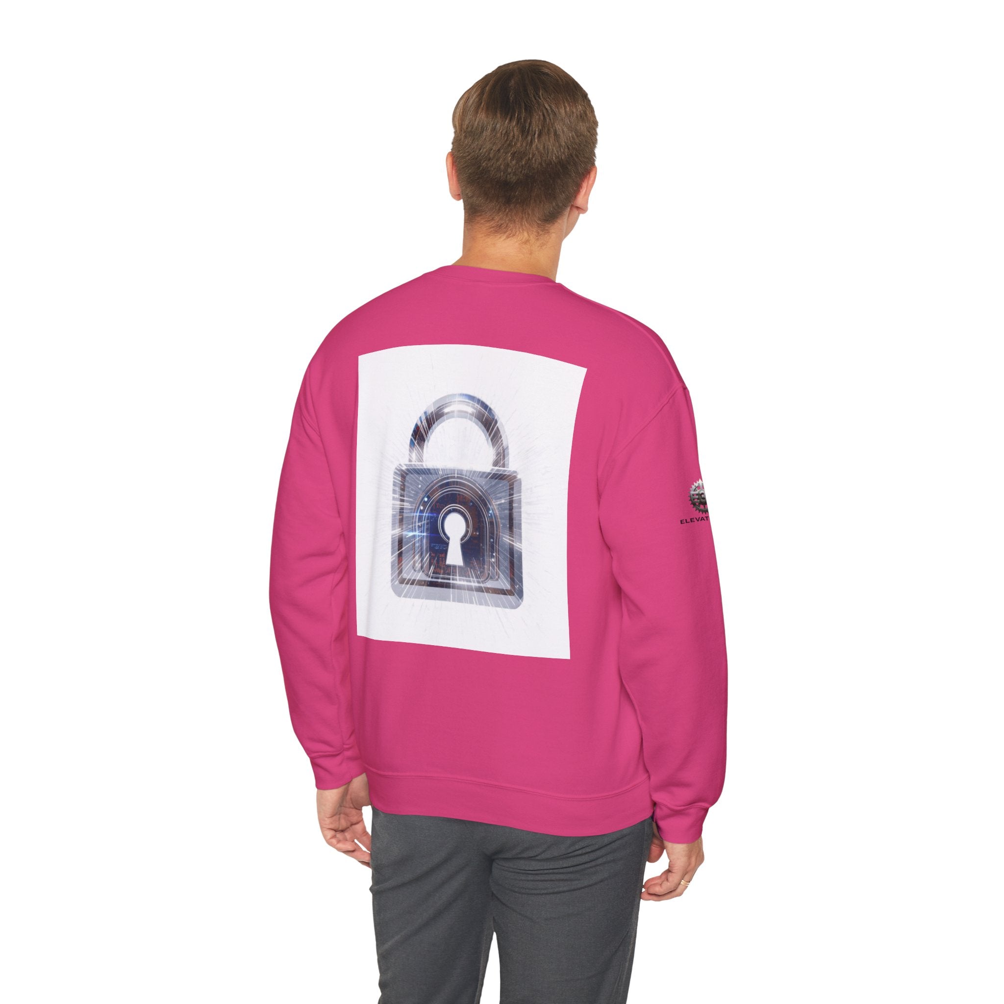 “Source Lock” Crewneck Sweatshirt- Sleeve Print Affirmation