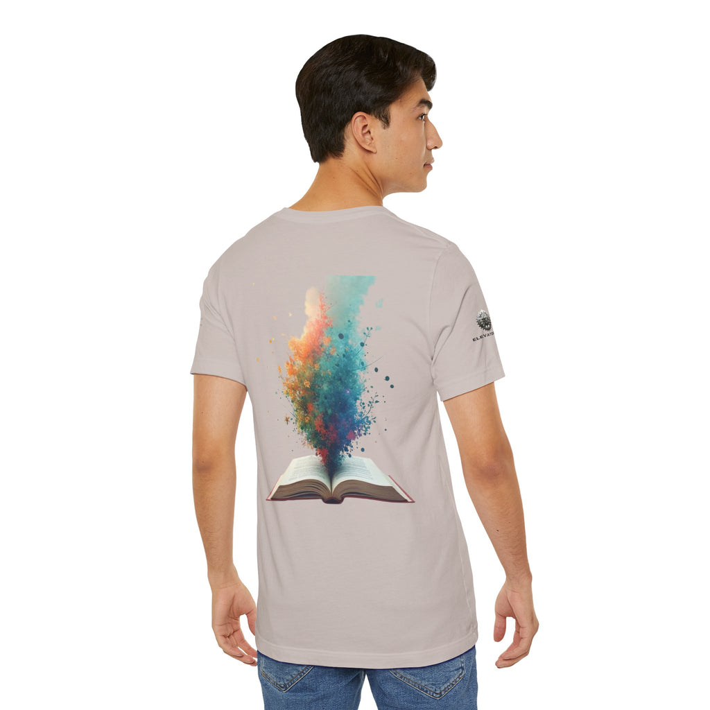 Next Chapter affirmation tee | Graphic open book back, inspirational sleeve text