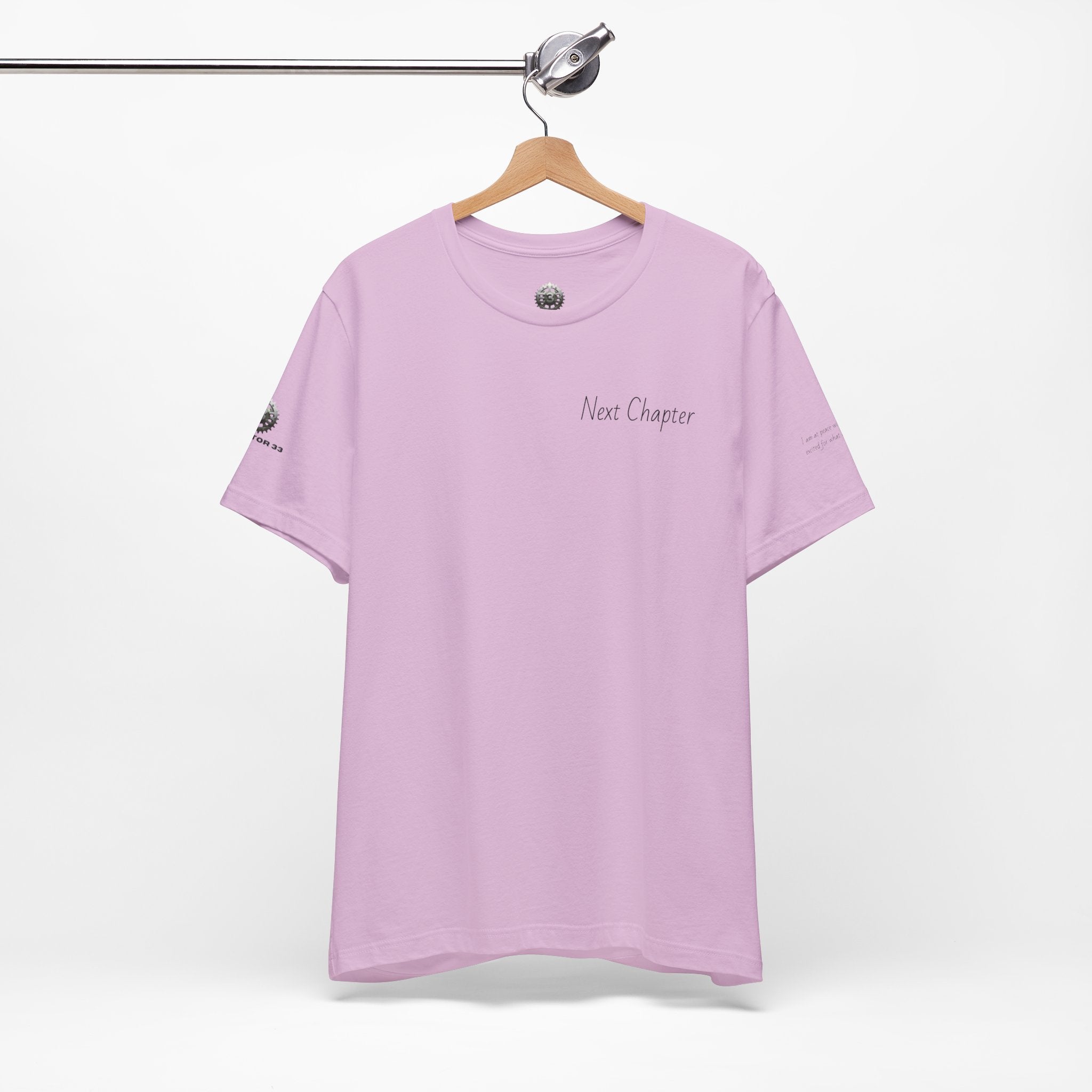 Next Chapter affirmation tee | Graphic open book back, inspirational sleeve text