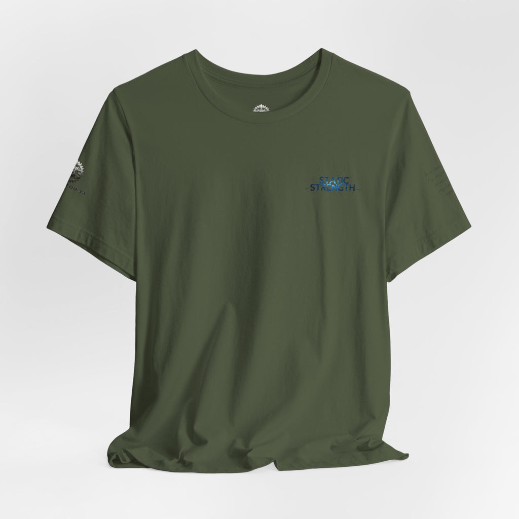 Static Strength T-Shirt — 'In the chaos, I am unmoving' Motivational Tee