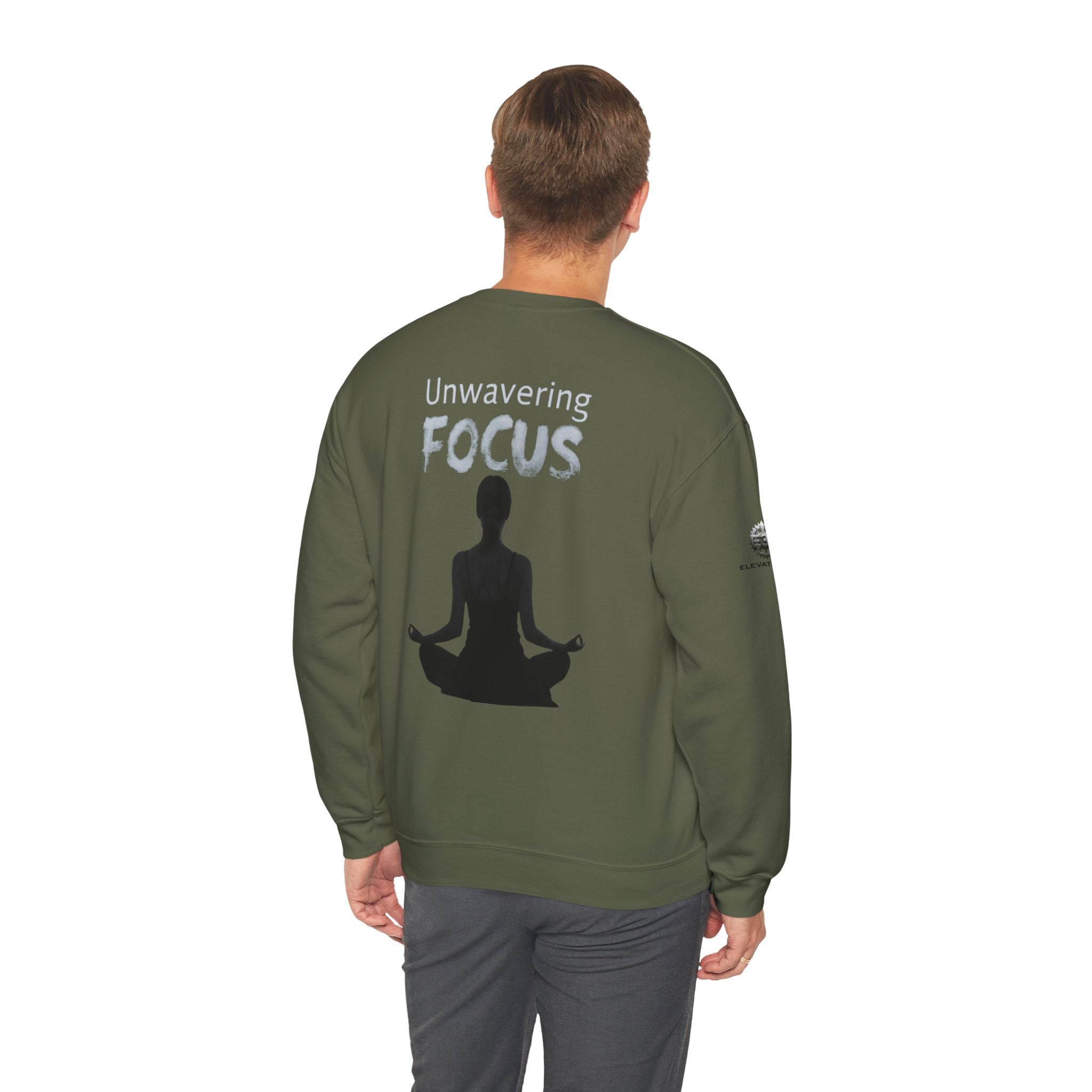 “Unwavering Focus” Crewneck Sweatshirt- Sleeve Print Affirmation