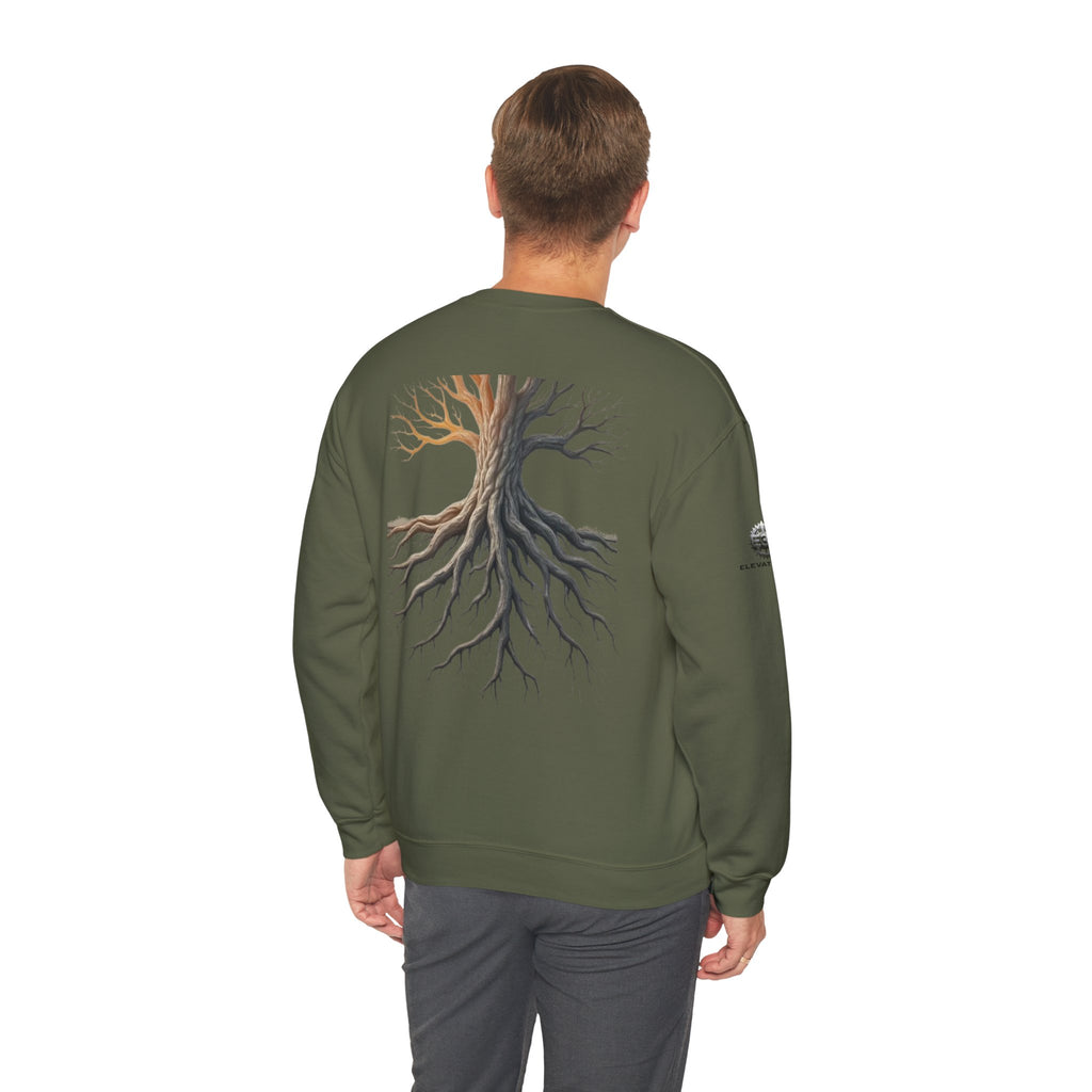 "Solid Roots" Crewneck - Heavyweight Sleeve Print Sweatshirt
