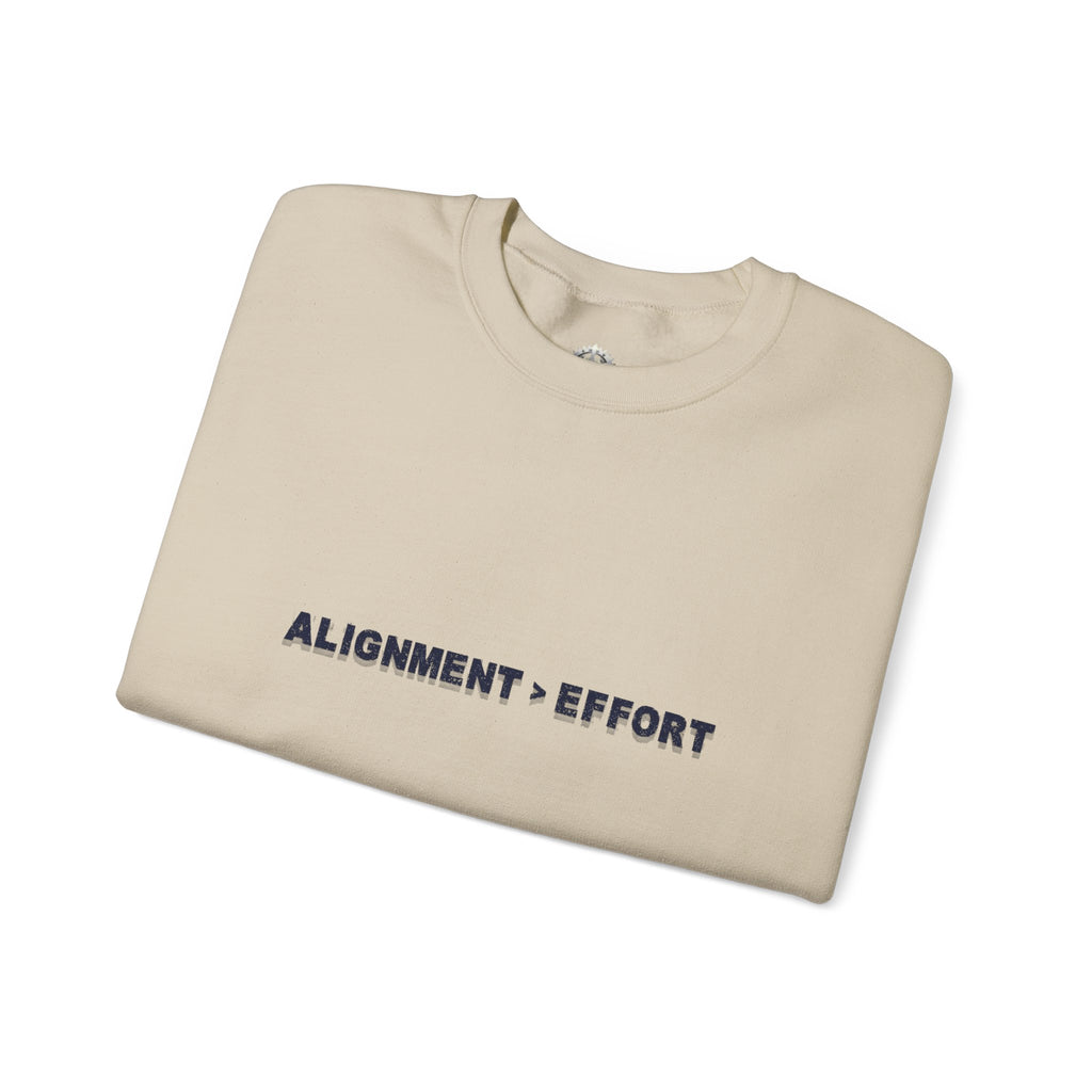 “Alignment > Effort” Crewneck Sweatshirt- Sleeve Print Affirmation