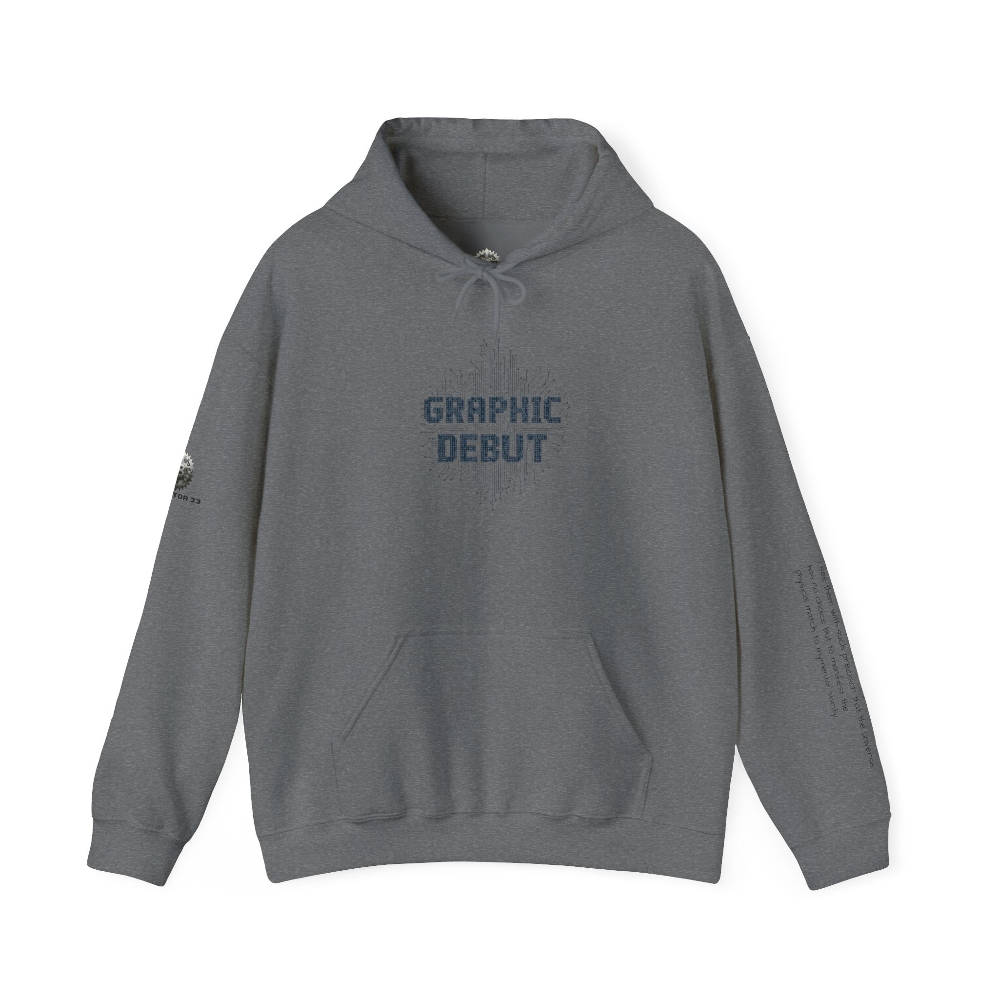 “Graphic Debut” Hoodie- Sleeve Printed Affirmation