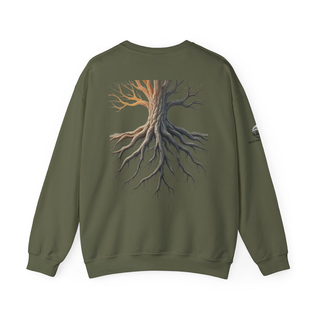 "Solid Roots" Crewneck - Heavyweight Sleeve Print Sweatshirt