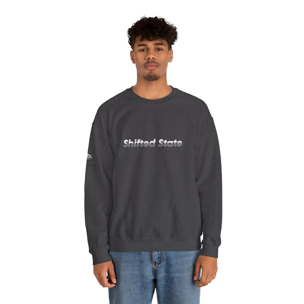 “Shifted State” Crewneck Sweatshirt- Sleeve Print Affirmation