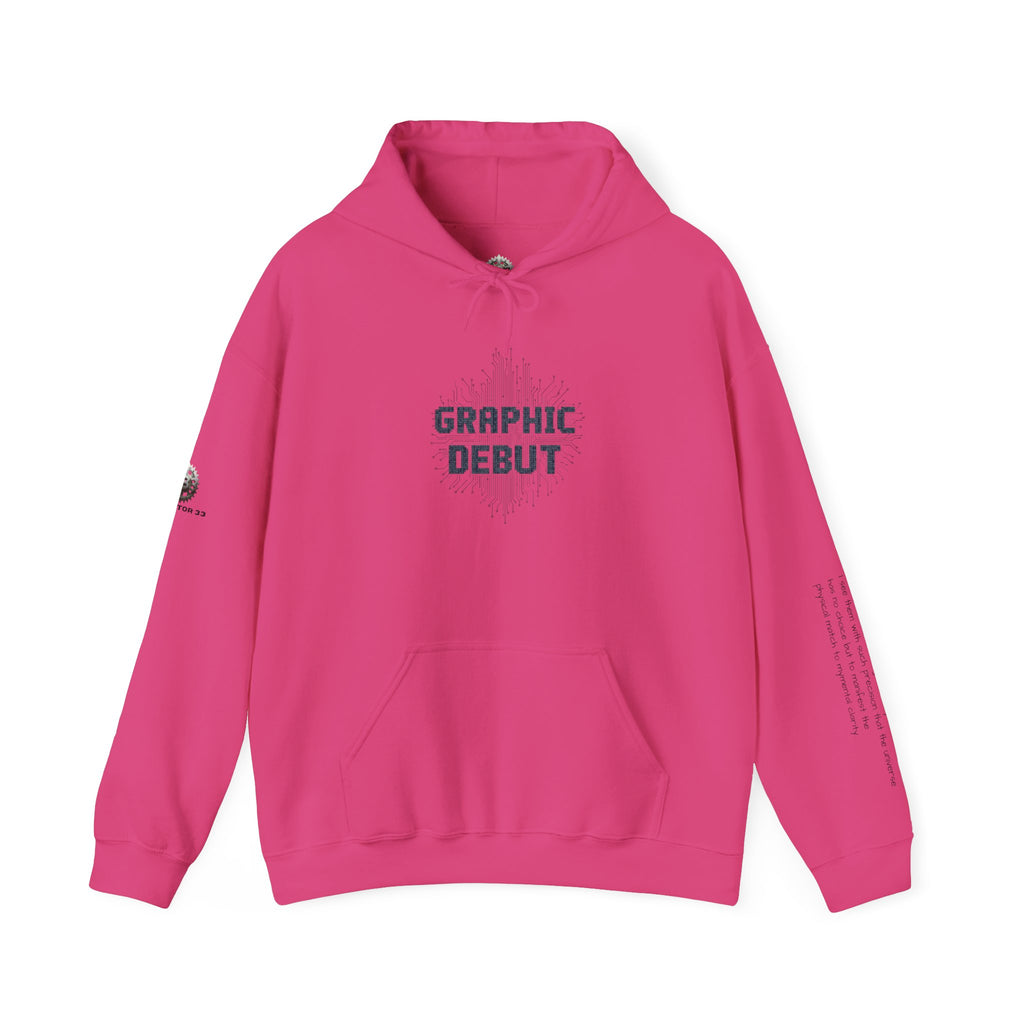 “Graphic Debut” Hoodie- Sleeve Printed Affirmation