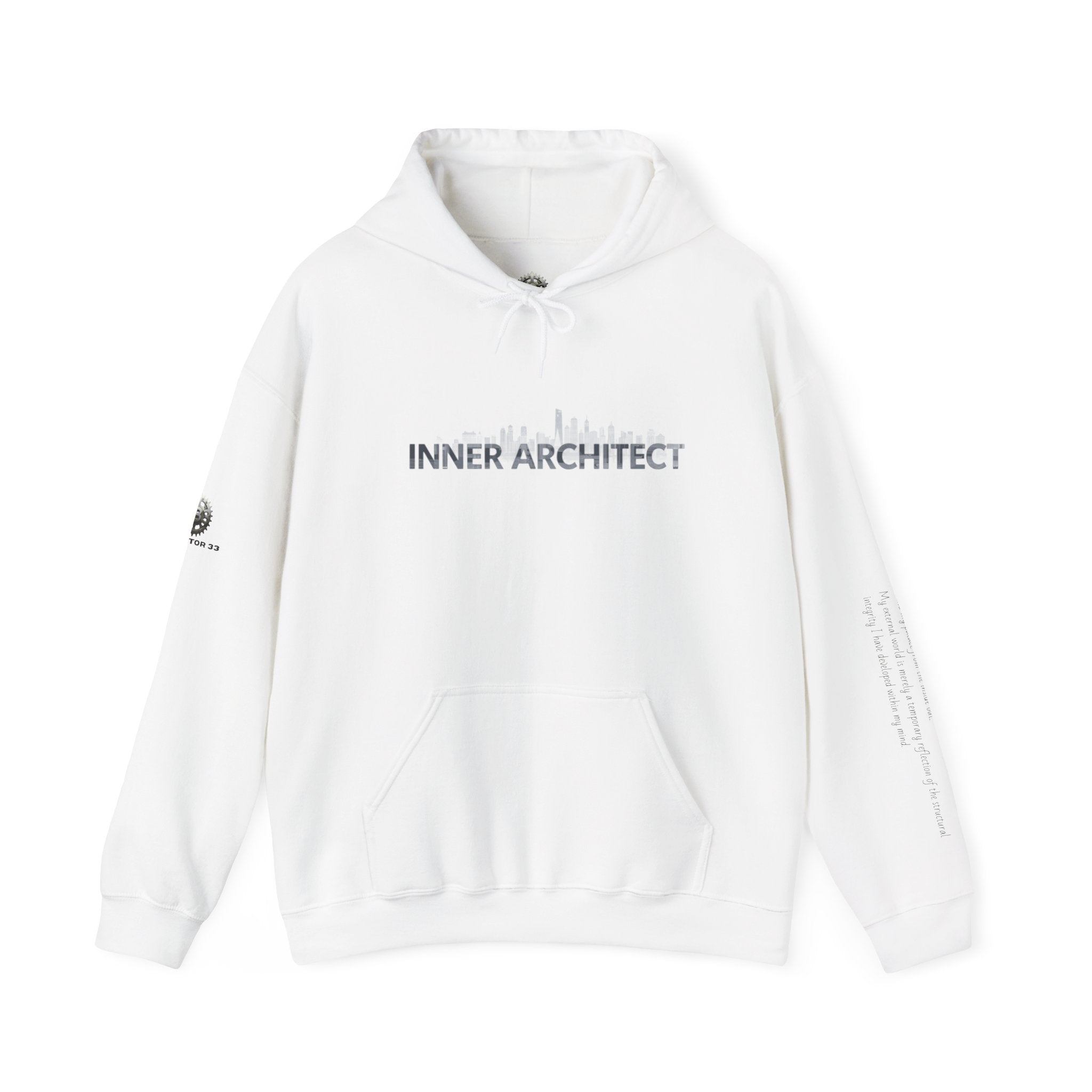 "Inner Architect" Hoodie Sweatshirt- Sleeve Printed Affirmation