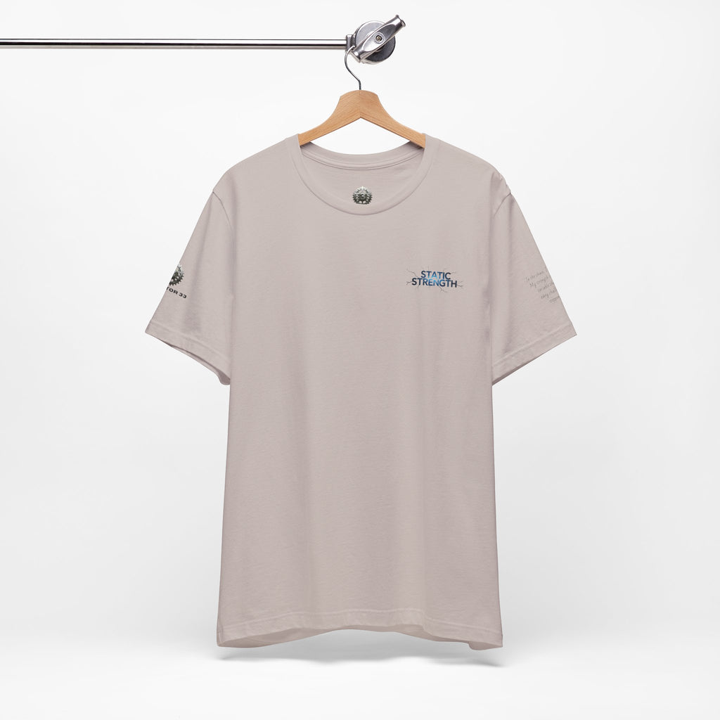 Static Strength T-Shirt — 'In the chaos, I am unmoving' Motivational Tee