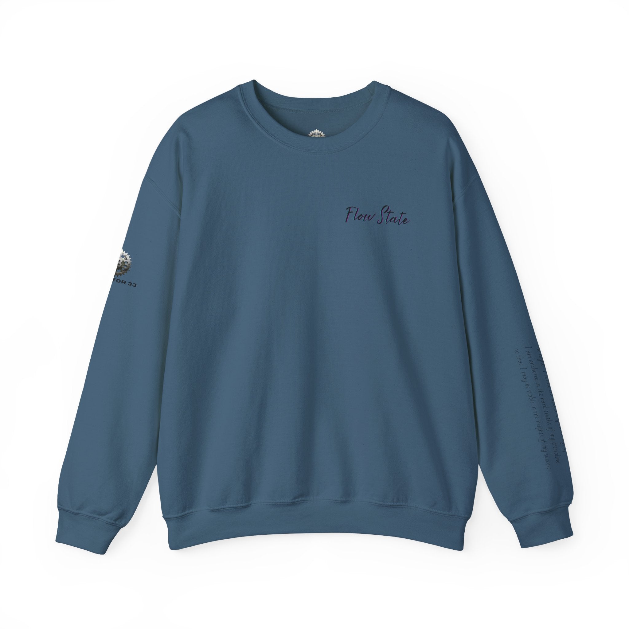 “Flow State” Crewneck Sweatshirt- Sleeve Print Affirmation