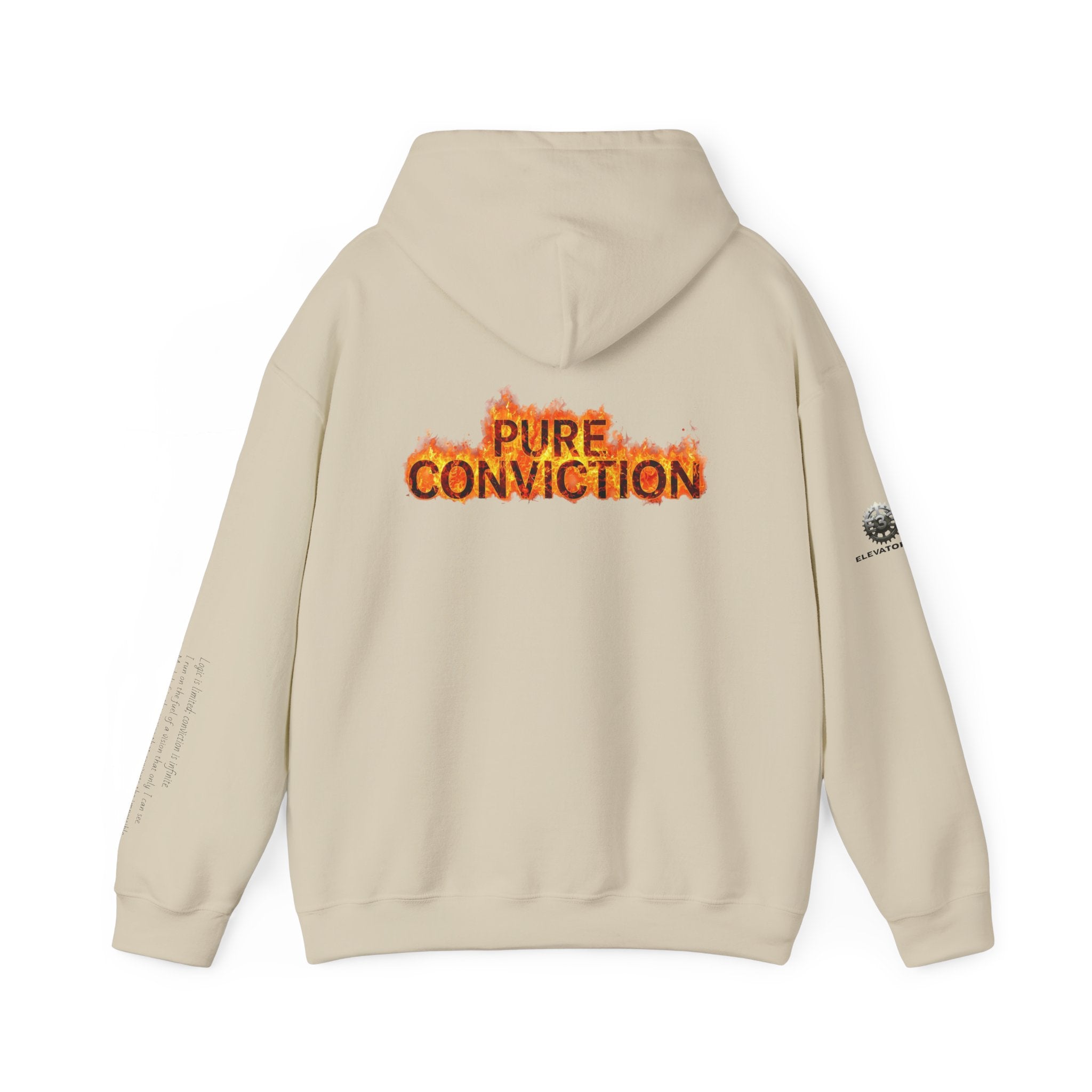 "Pure Conviction" Hoodie  - Sleeve Print Affirmation
