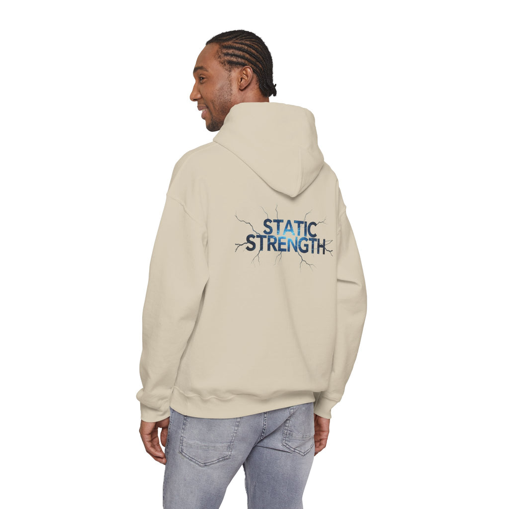 “Static Strength” Hoodie Sweatshirt- Sleeve Print Affirmation
