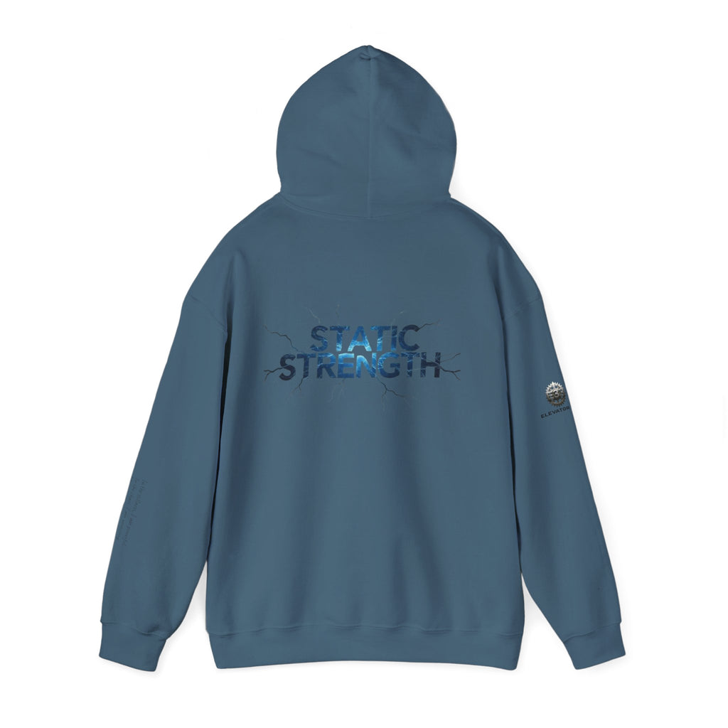 “Static Strength” Hoodie Sweatshirt- Sleeve Print Affirmation