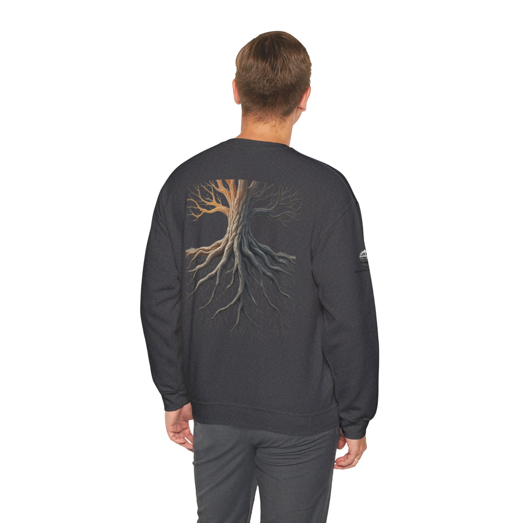 "Solid Roots" Crewneck - Heavyweight Sleeve Print Sweatshirt