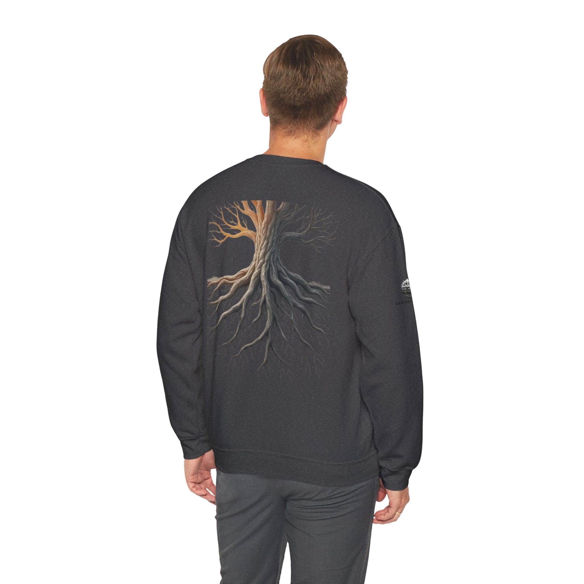 "Solid Roots" Crewneck - Heavyweight Sleeve Print Sweatshirt