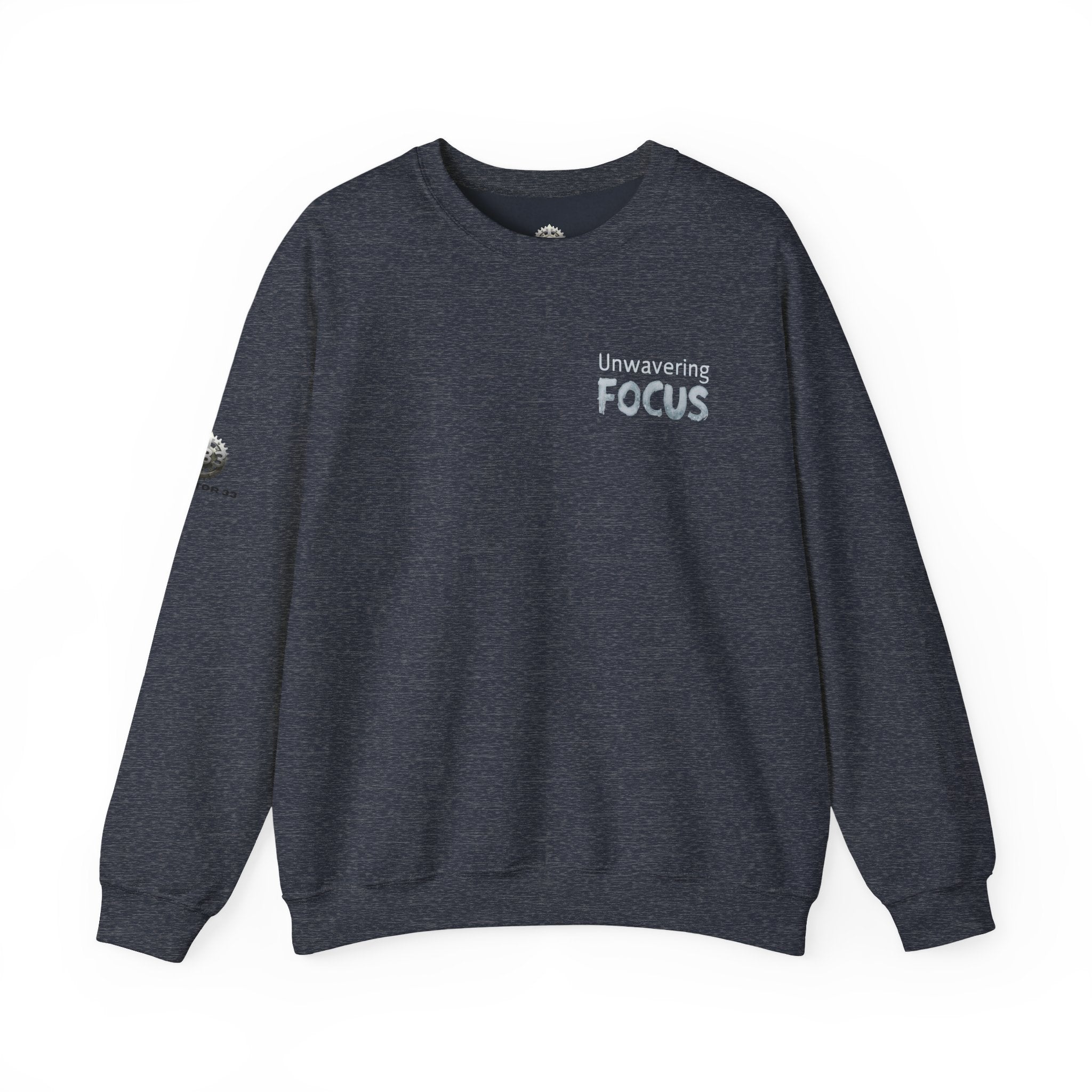 “Unwavering Focus” Crewneck Sweatshirt- Sleeve Print Affirmation