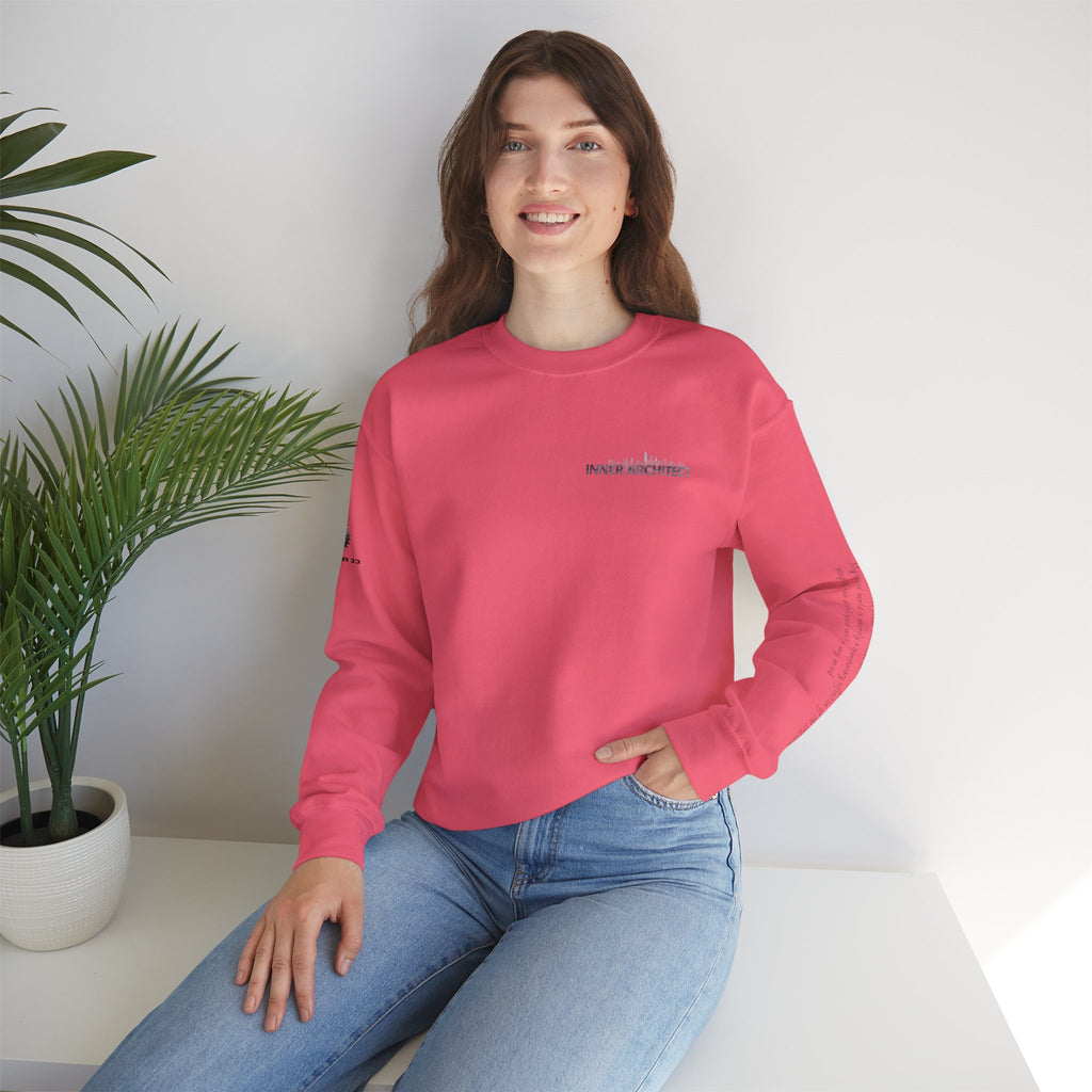 "Inner Architect" Crewneck Sweatshirt- Sleeve Printed Affirmation