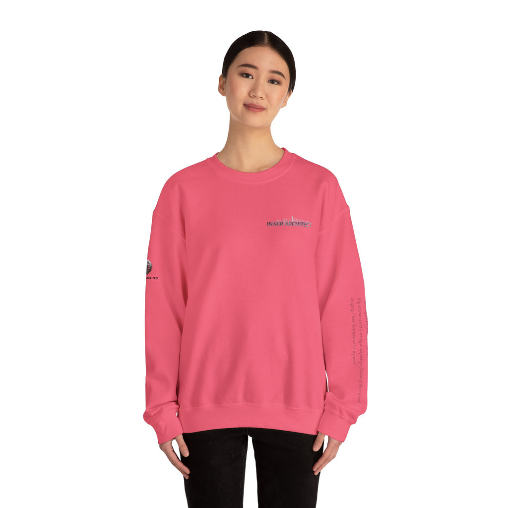 "Inner Architect" Crewneck Sweatshirt- Sleeve Printed Affirmation