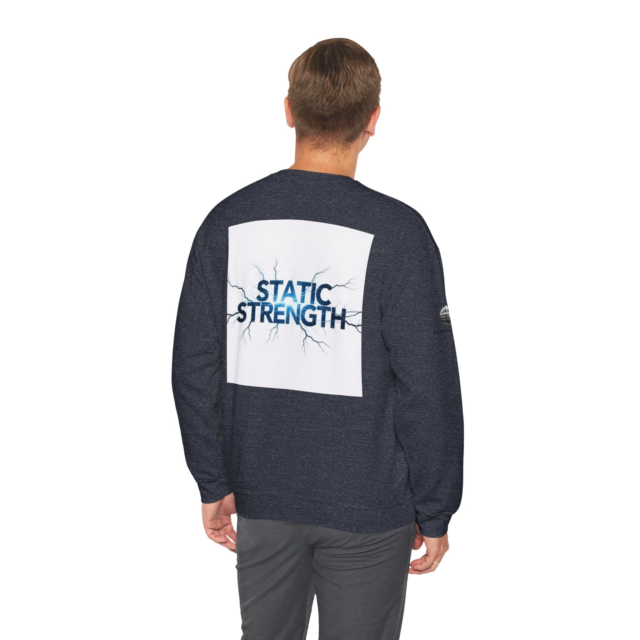 “Static Strength” Crewneck Sweatshirt- Sleeve Print Affirmation