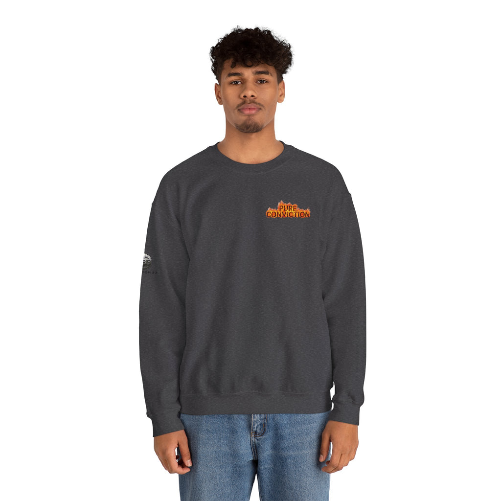 "Pure Conviction” Sweatshirt -Sleeve Print Affirmation