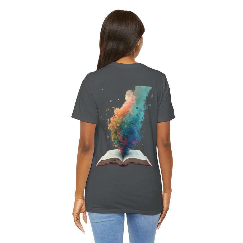 Next Chapter affirmation tee | Graphic open book back, inspirational sleeve text