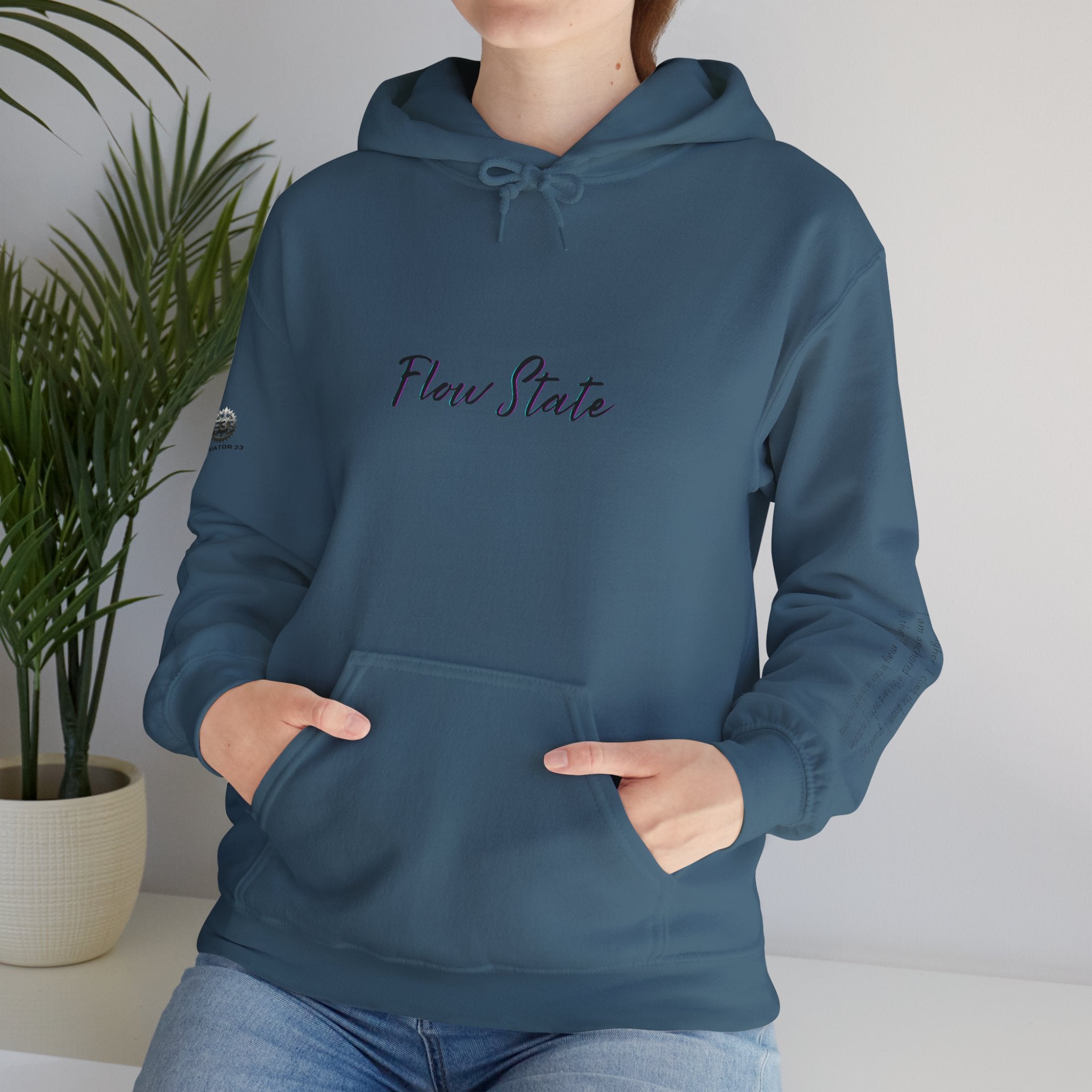 “Flow State” Hoodie- Sleeve Printed Affirmation