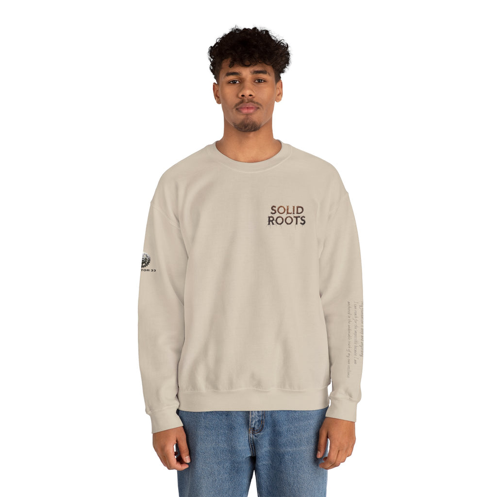 "Solid Roots" Crewneck - Heavyweight Sleeve Print Sweatshirt